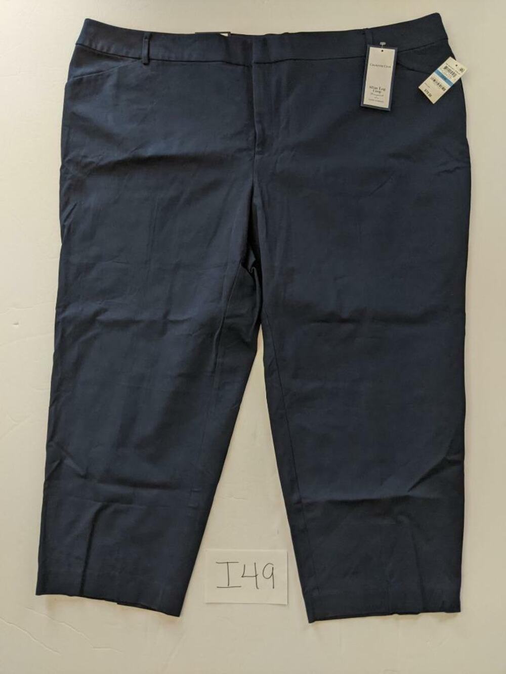 Charter Club Slim Leg Crop Pants Size 28W Blue Slimming NWT New -0921i49